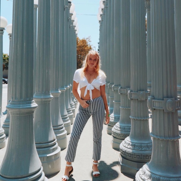 Brandy Melville Pants - Linen Striped Pants